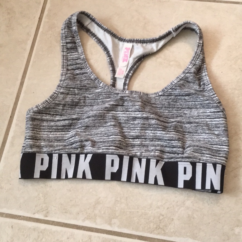 PINK grey sports bra